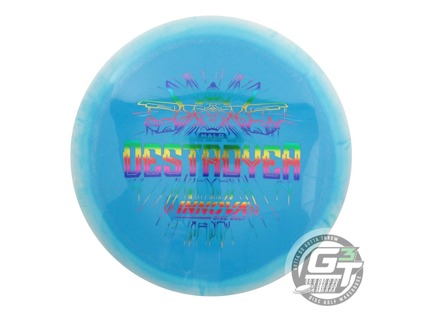 USED Innova Halo Star Destroyer 164g White-Teal Distance Driver Golf Disc