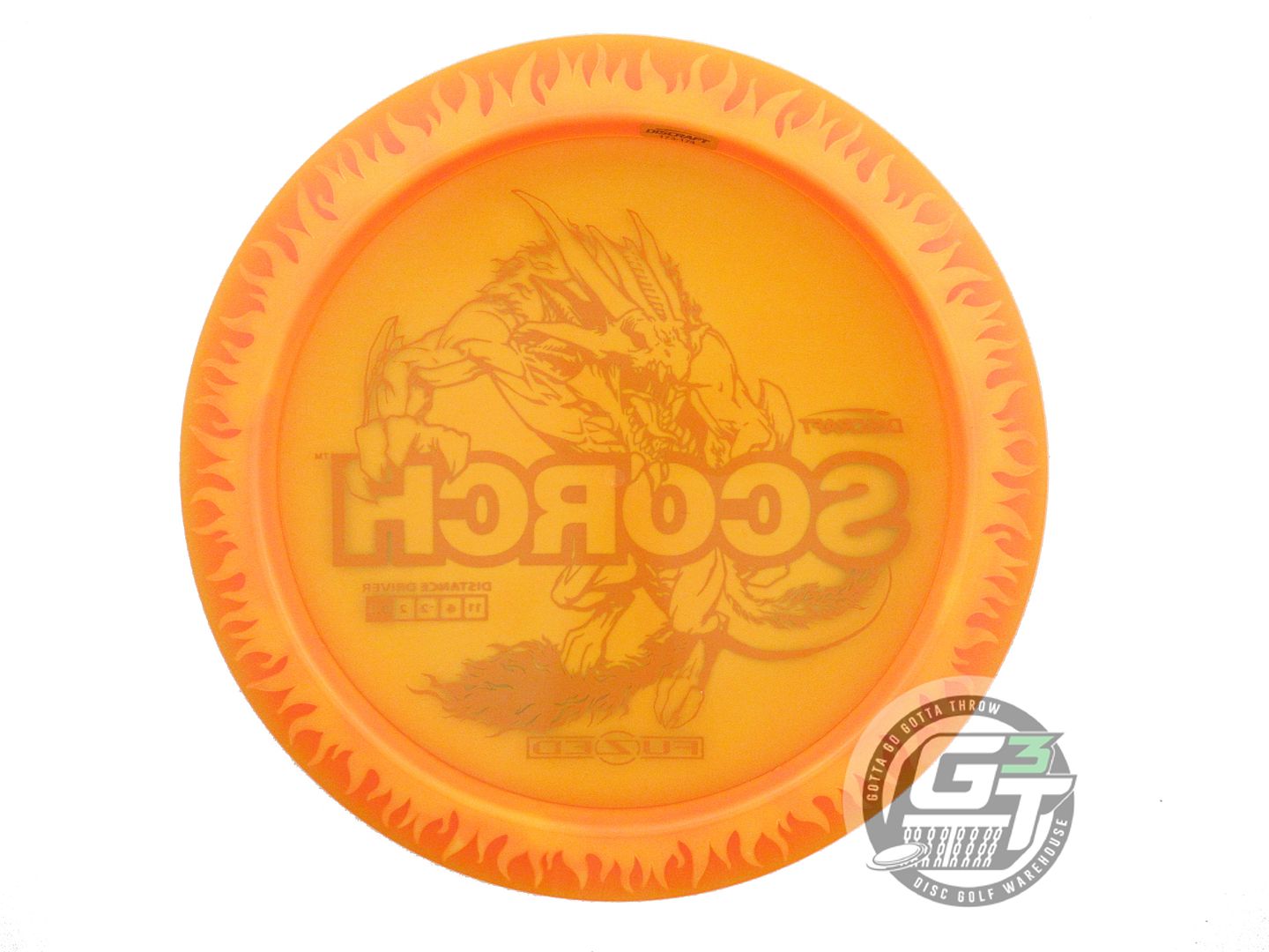 USED Discraft FuZed Flame Scorch 175g Orange Green Foil Distance Driver Disc