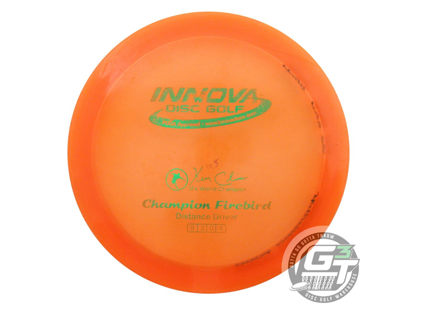 USED Innova Champion Firebird 162g Orange Green Foil Distance Driver Golf Disc