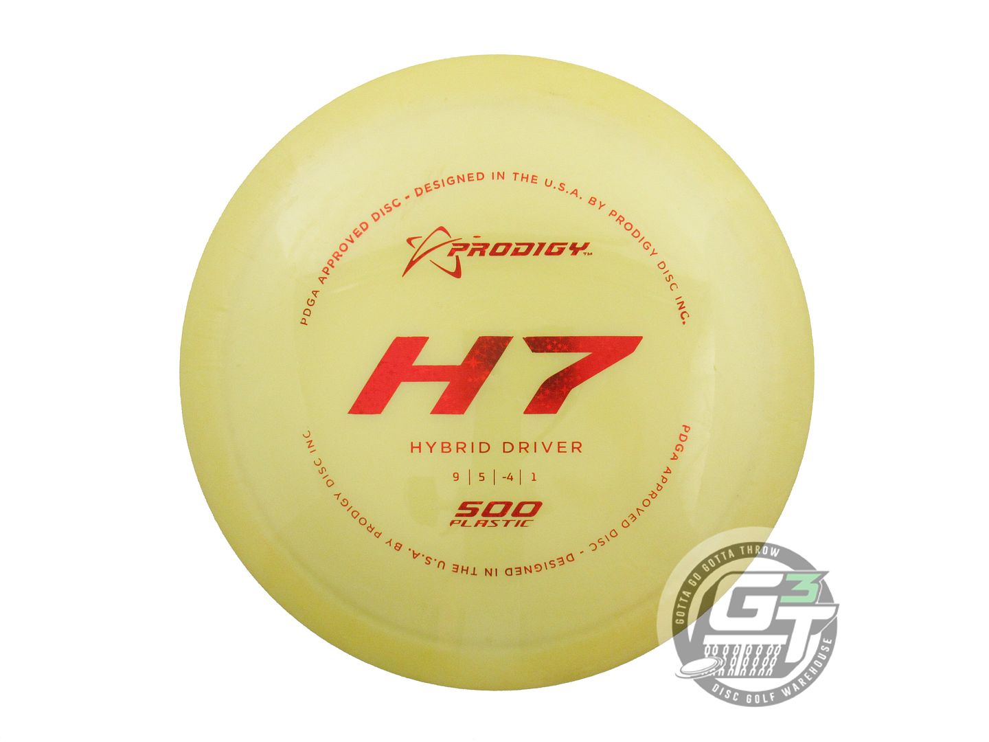 USED Prodigy Discs 500 H7 174g Yellow Red Star Foil Hybrid Driver Golf Disc