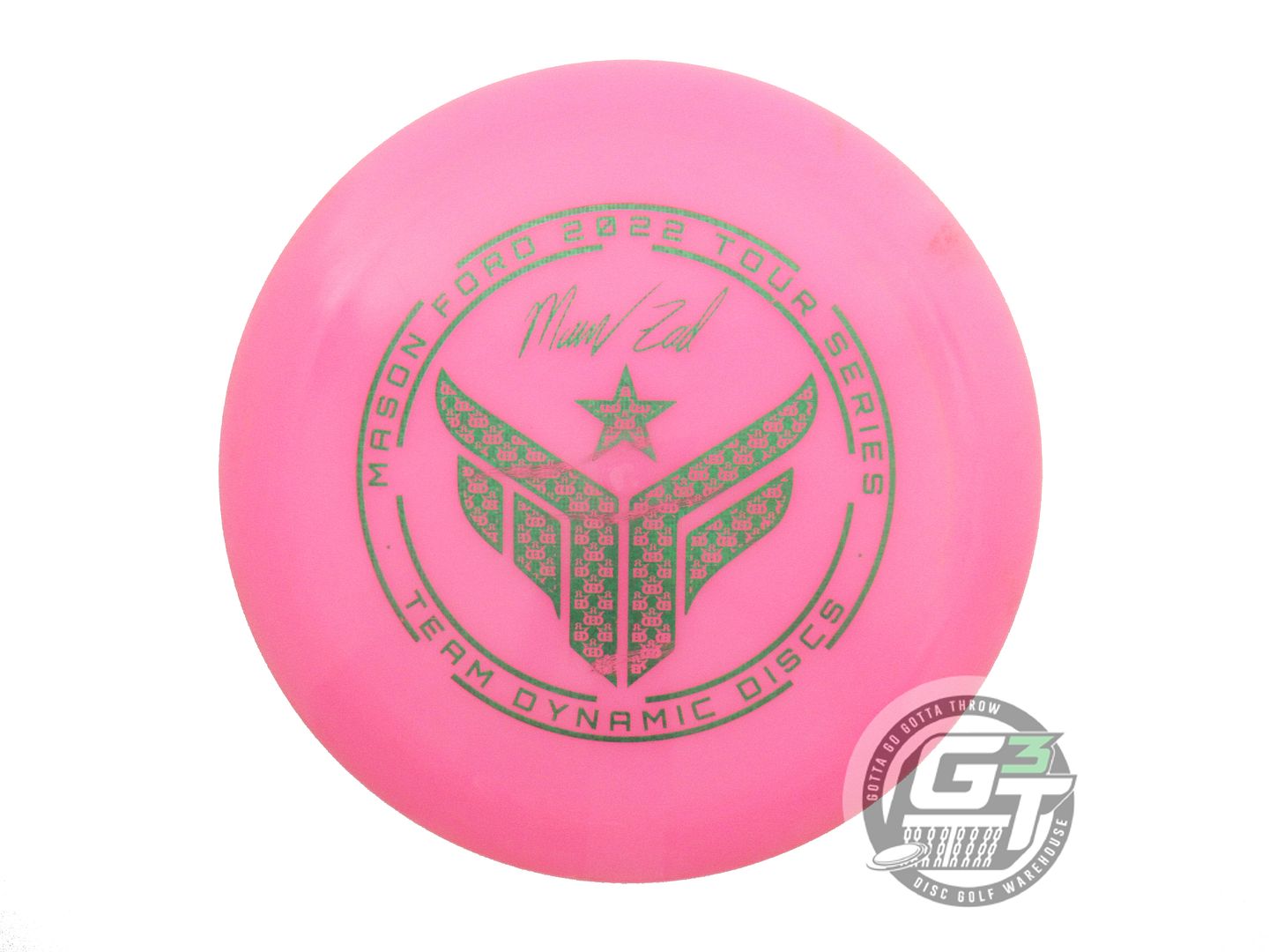 USED Dynamic Discs [FORD] BAR Hybrid-X Getaway 175g Pink Green Foil Driver Disc