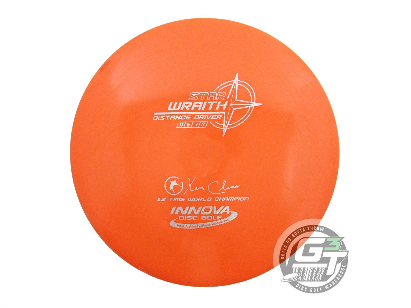 USED Innova Star Wraith 175g Orange Holo Star Foil Distance Driver Golf Disc
