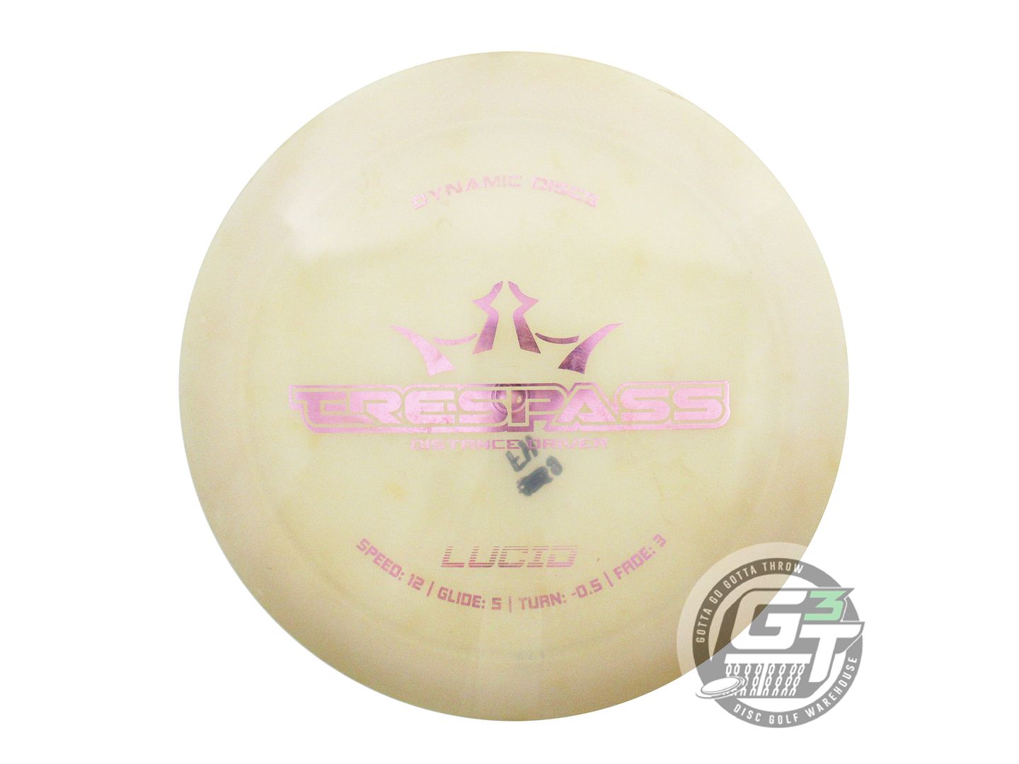 USED Dynamic Discs Lucid Trespass 173g Cream Pink Foil Distance Driver Golf Disc