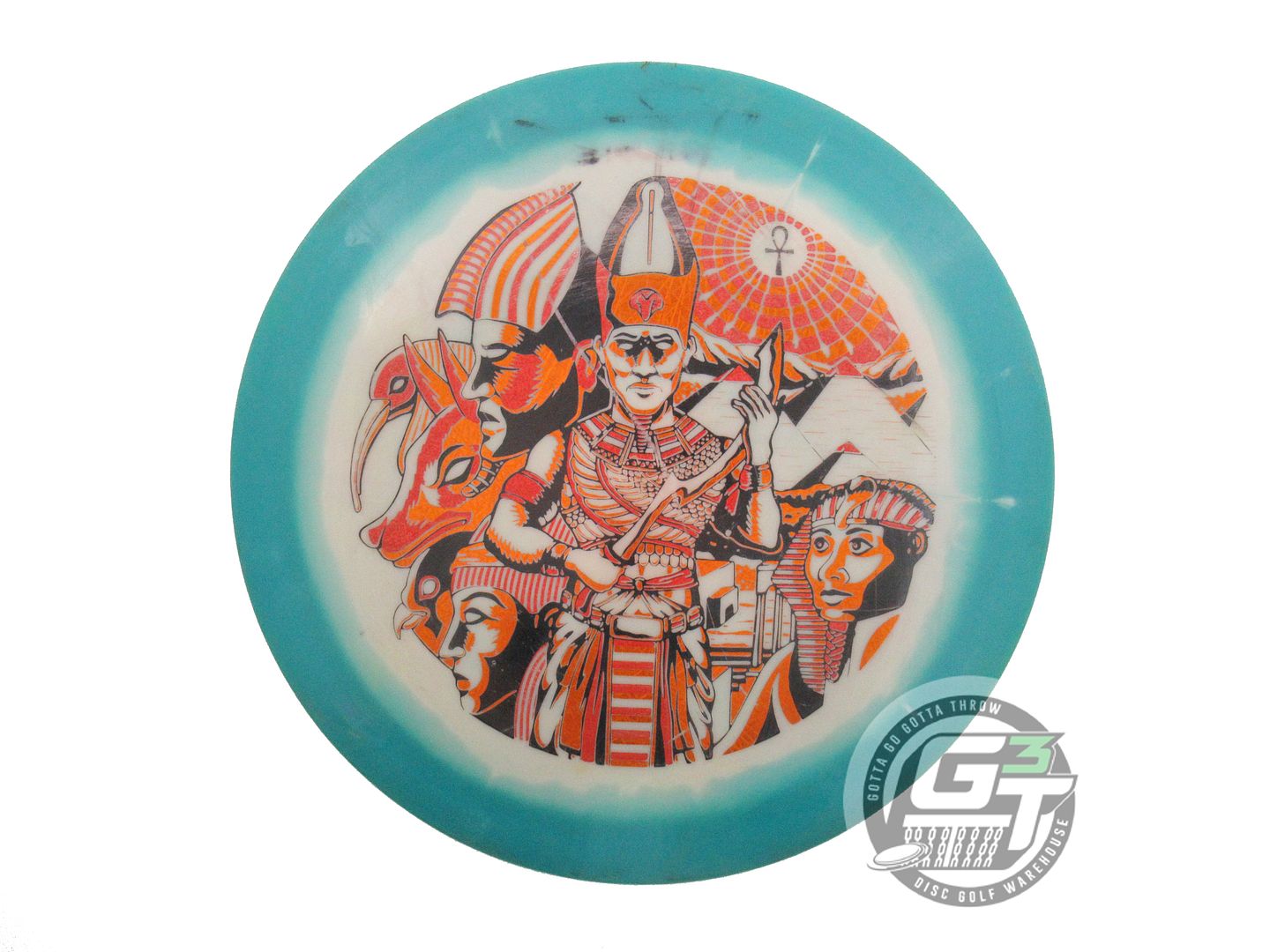 USED Infinite Halo S-Blend Pharaoh 171g Teal-Lt. Pink Distance Driver Golf Disc