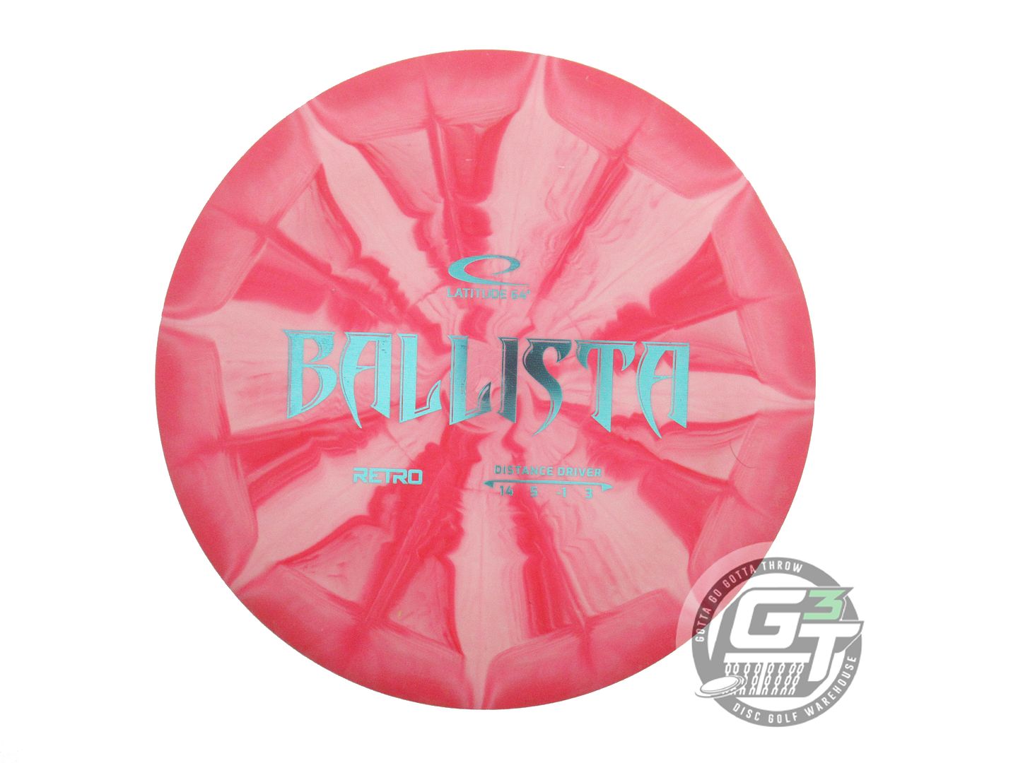 USED Latitude 64 Retro Burst Ballista 173g Red Aqua Foil Distance Driver Disc