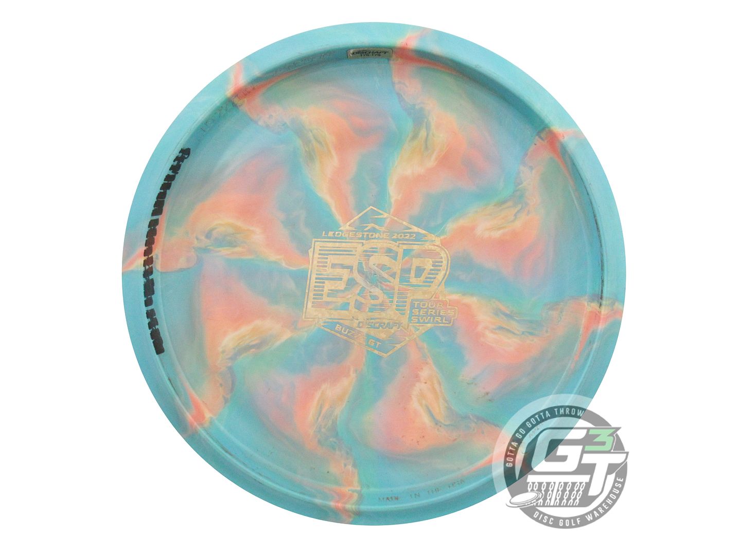 USED Discraft [LEDGESTONE] ESP Buzzz GT 178g Teal-Pink-Peach Midrange Golf Disc