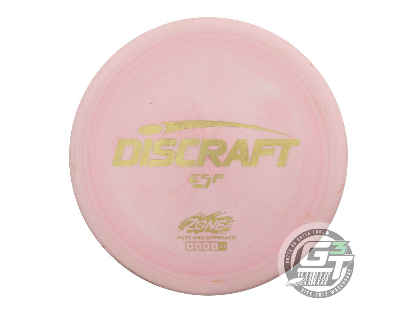 USED Discraft ESP Zone 176g Pink Gold Star Foil Putter Golf Disc