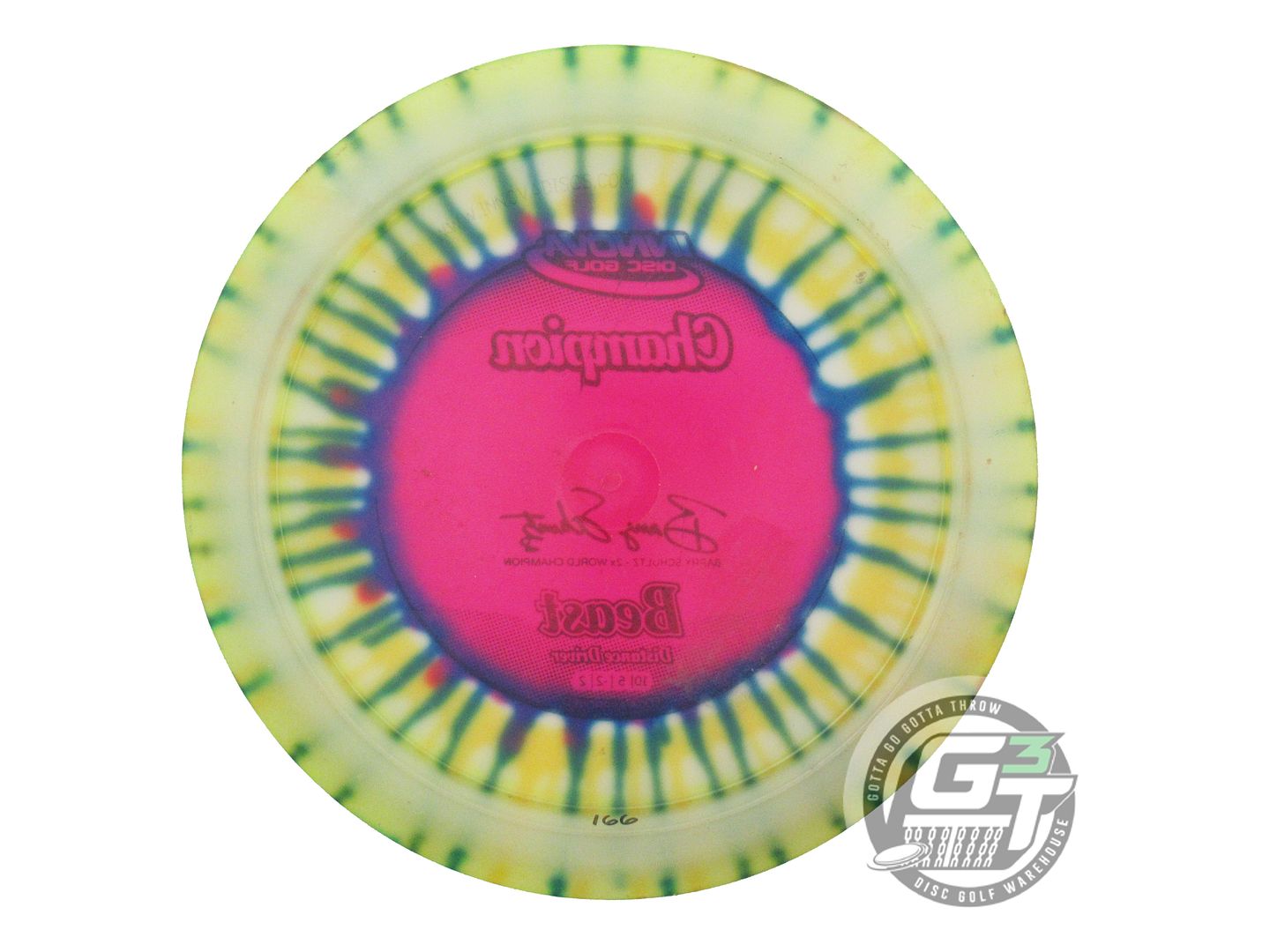 USED Innova I-DYE Champion Beast 166g Yellow Burst Distance Driver Golf Disc