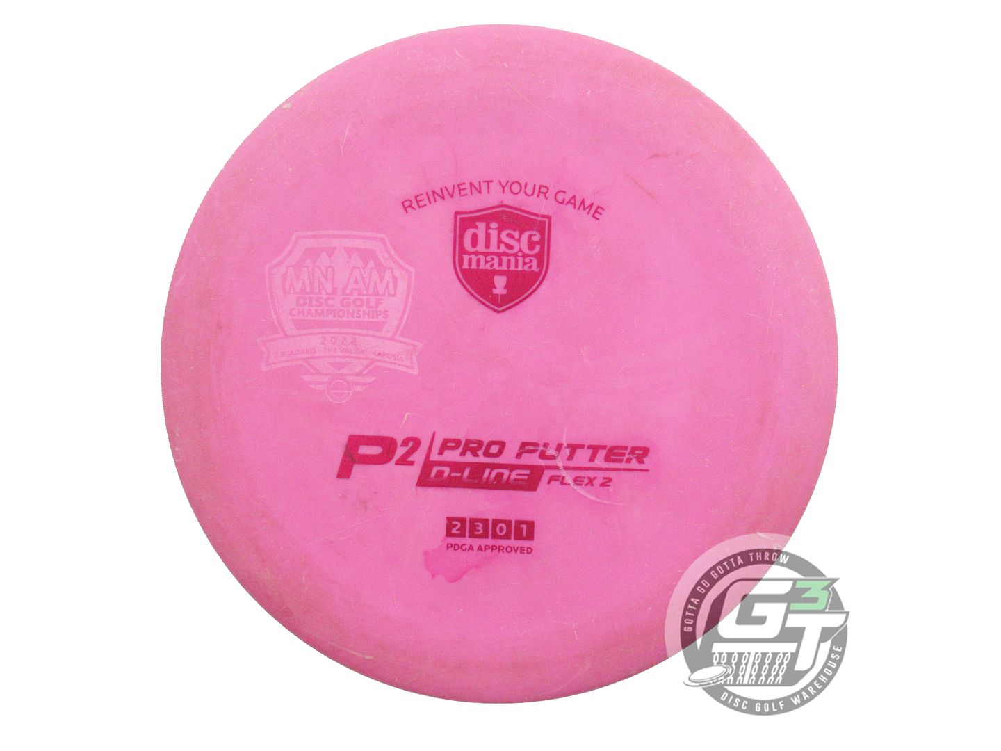 USED DiscMania D-Line Flex 2 P2 174g Pink Red Foil Putter Golf Disc