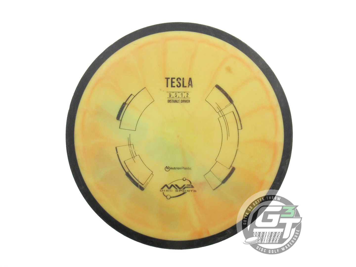 USED MVP Disc Sports Neutron Tesla 175g Yellow Distance Driver Golf Disc