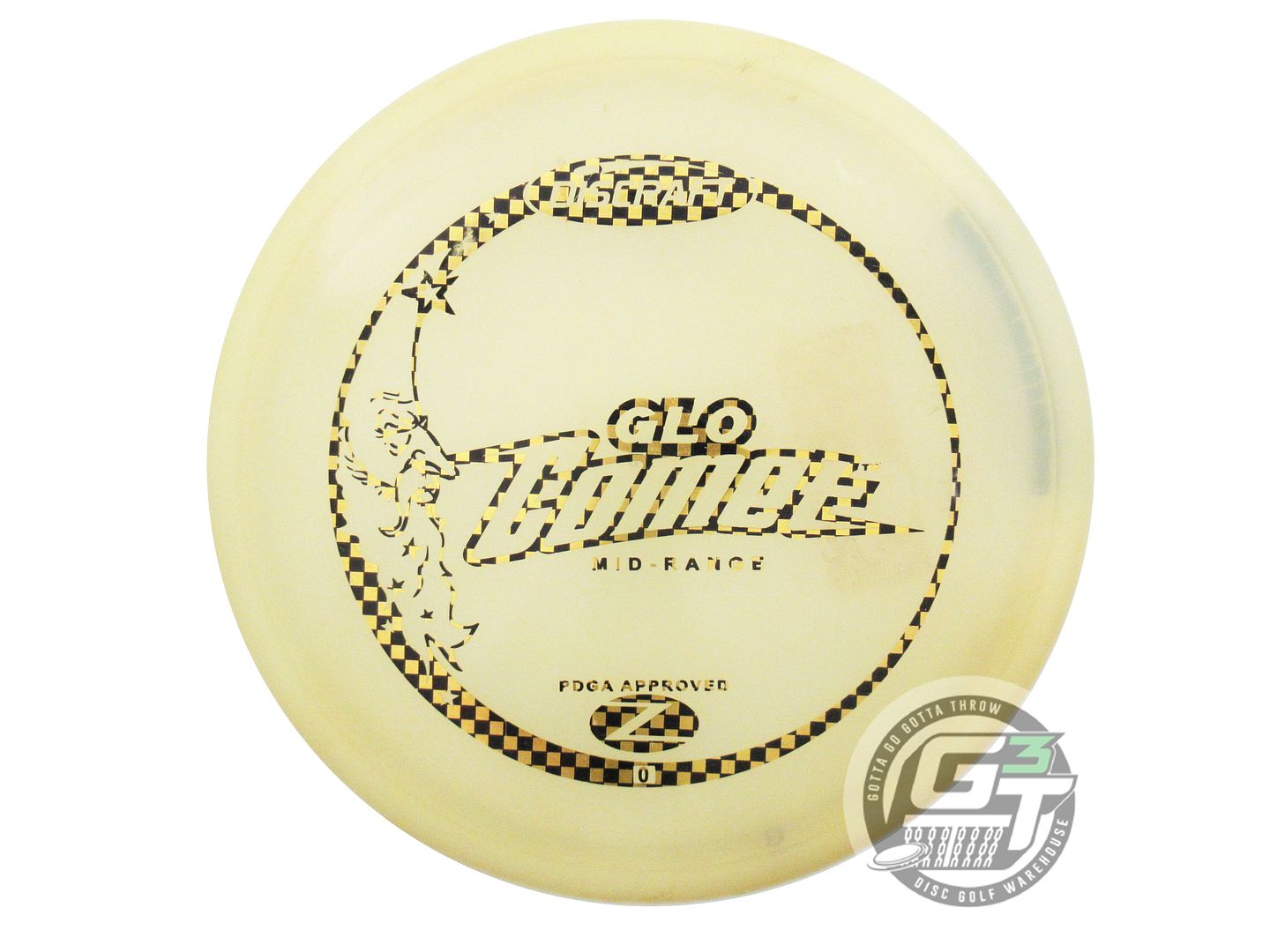 USED Discraft Glo Z Comet 176g Checker Foil Midrange Golf Disc