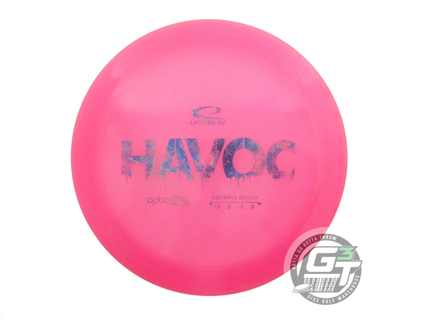 USED Latitude 64 Opto Ice Havoc 176g Pink Blue Foil Distance Driver Golf Disc