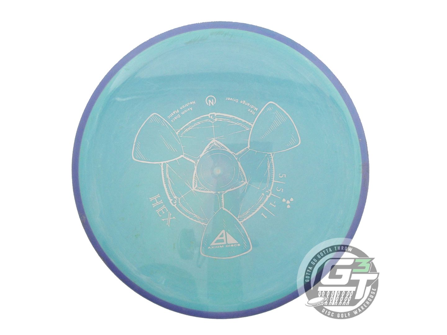 USED Axiom Discs Neutron Hex 172g Seafoam Purple Rim Midrange Golf Disc