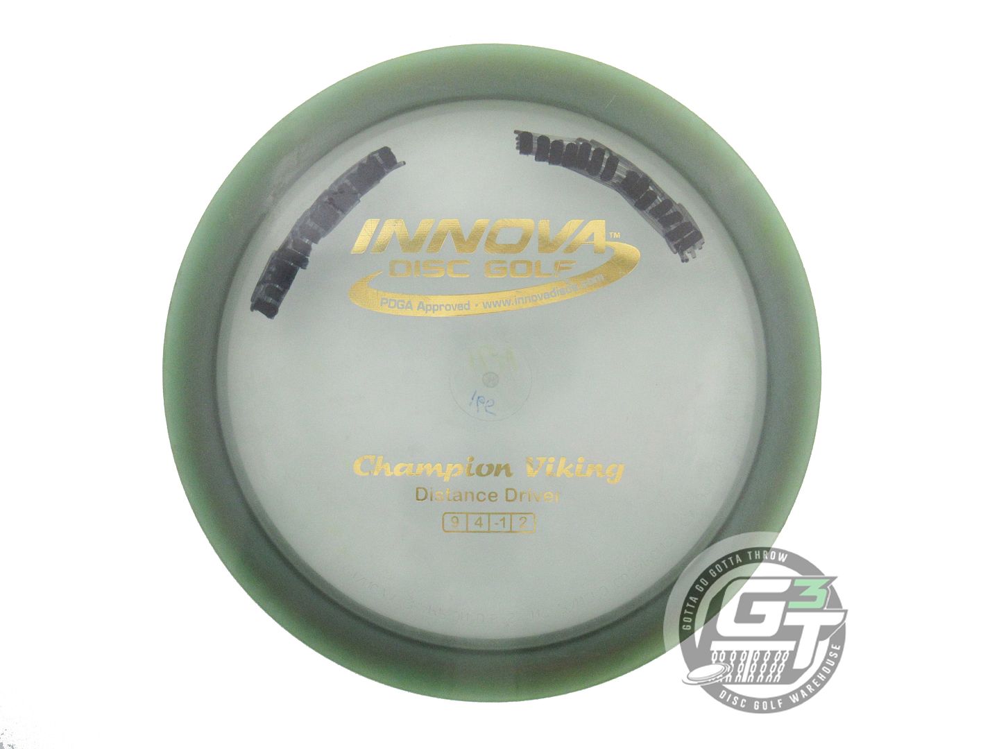 USED Innova Champion Viking 165g Army Green Gold Foil Distance Driver Golf Disc