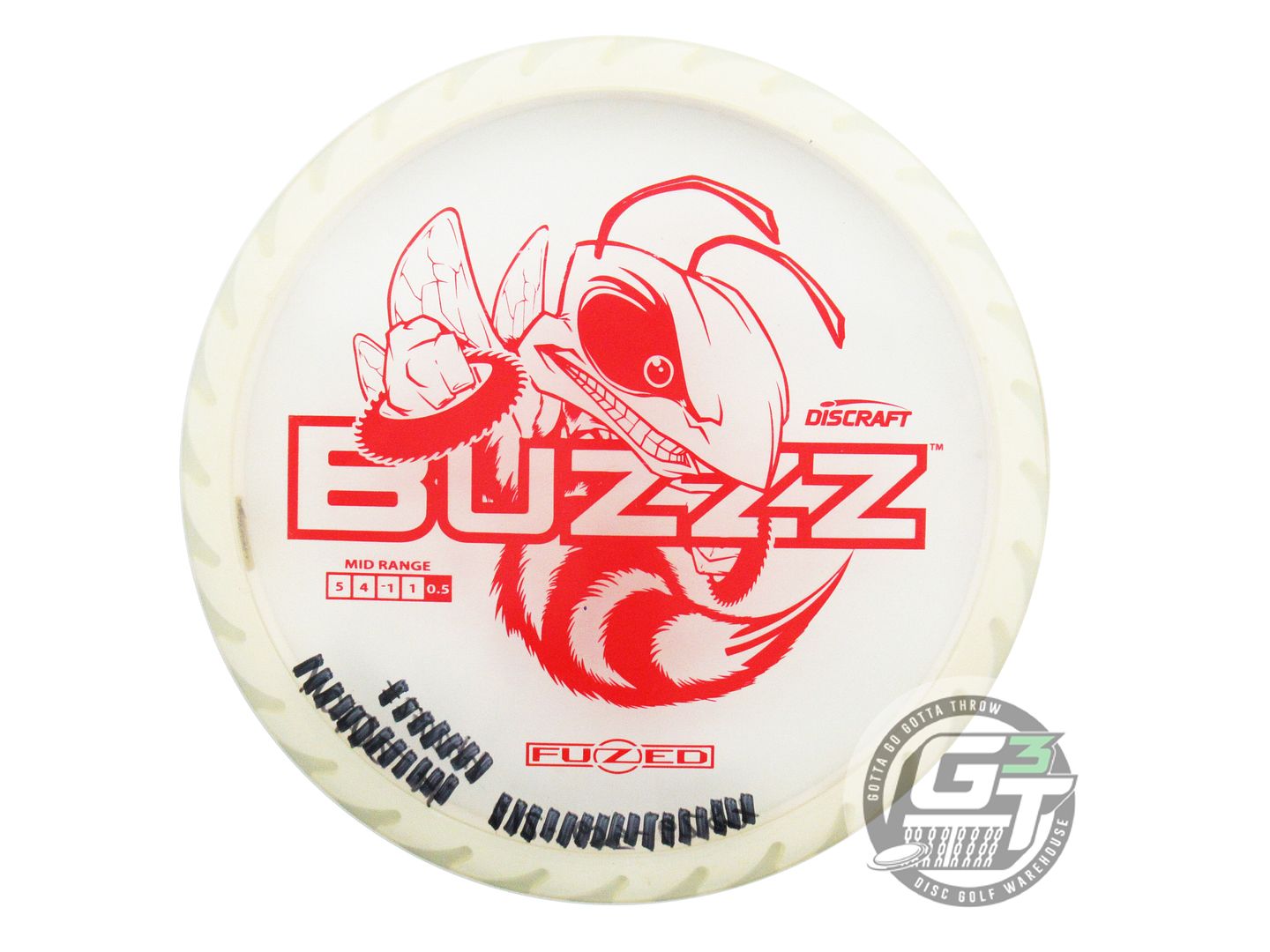 USED Discraft FuZed BuzzzSaw Buzzz 174g Clear Red Stamp Midrange Golf Disc