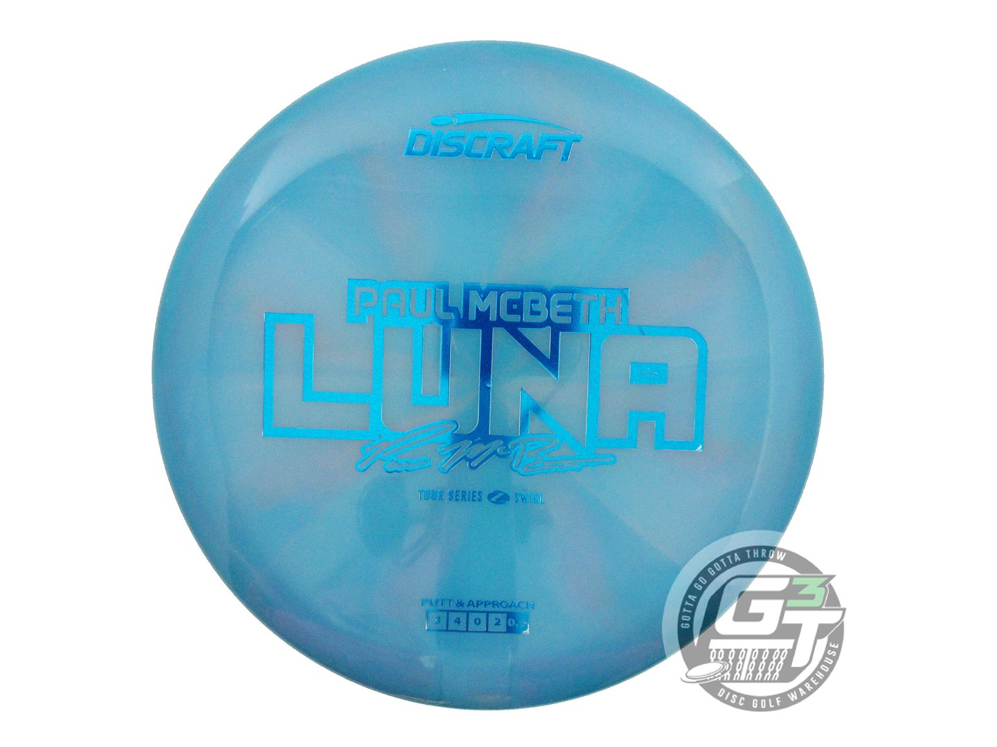USED Discraft [McBETH] Z Swirl Luna 176g Teal-Lilac Blue Foil Putter Golf Disc