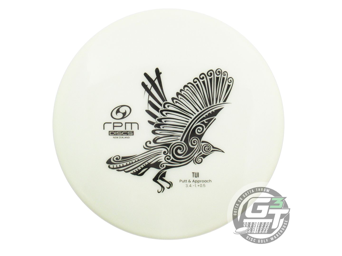 USED RPM Discs Glow Atomic Tui 171g Black Stamp Putter Golf Disc