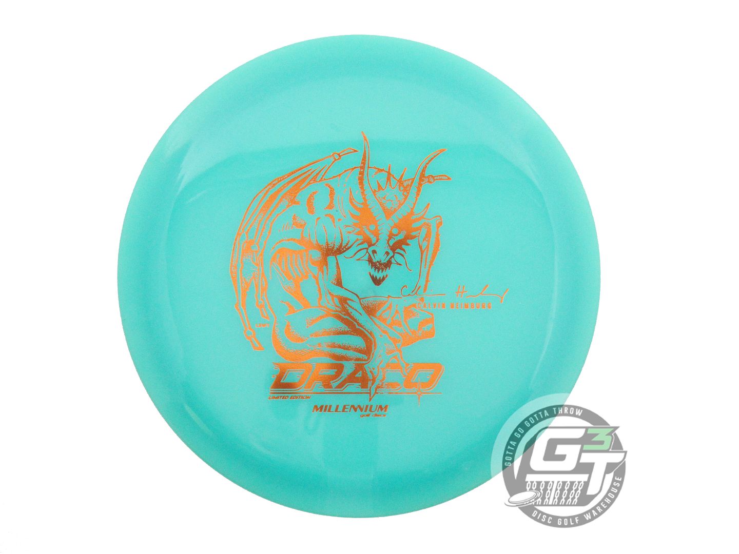 NOS Millennium Glow Quantum Draco 169g Seafoam Orange Foil Driver Golf Disc