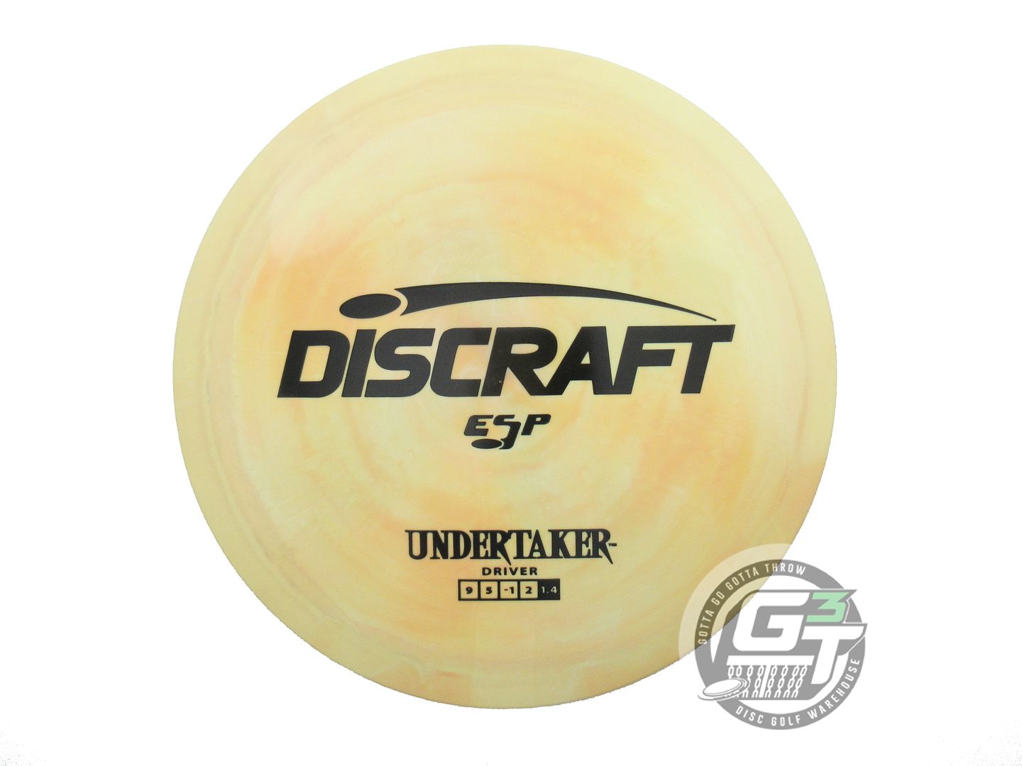 NOS Discraft ESP Undertaker 176g Yellow Black Stamp Distance Driver Golf Disc