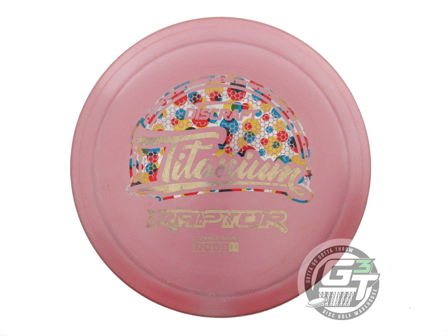 USED Discraft Titanium Raptor 170g Pink Wonder Bread Distance Driver Golf Disc