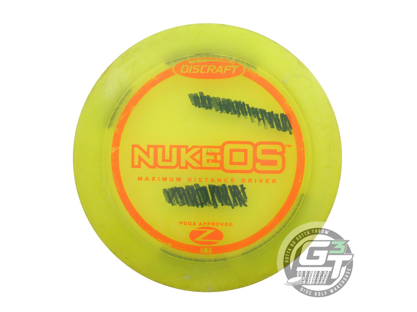 USED Discraft Z Nuke OS 175g Lime Orange Stamp PFN Distance Driver Golf Disc