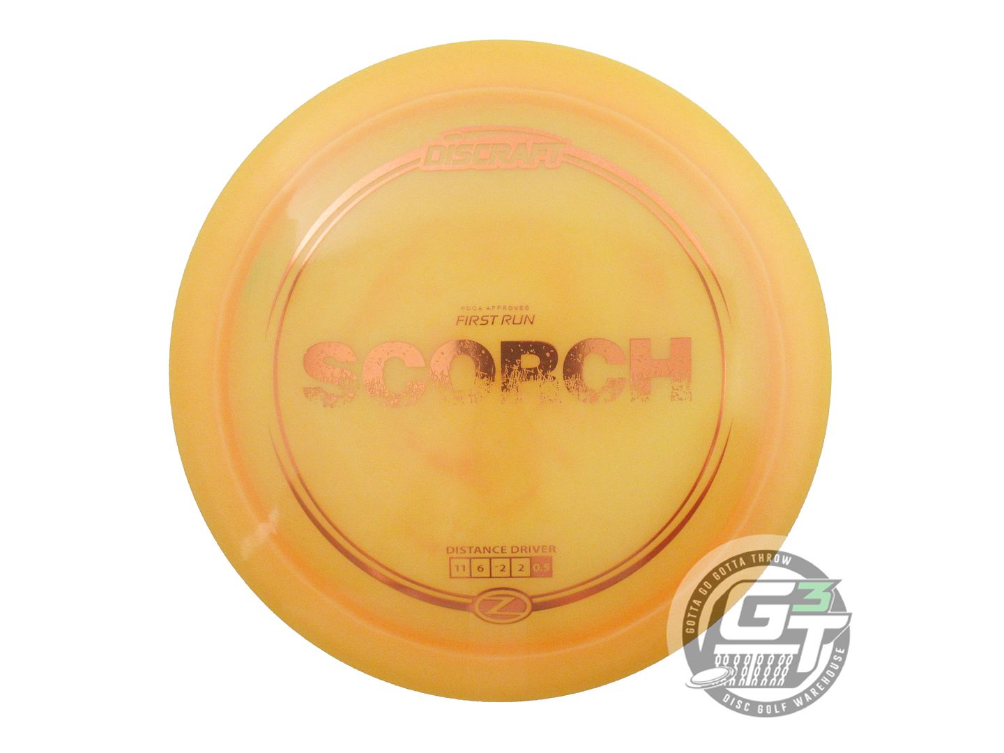 NOS Discraft FIRST RUN Z Scorch 174g Marigold Copper Foil Distance Driver Disc