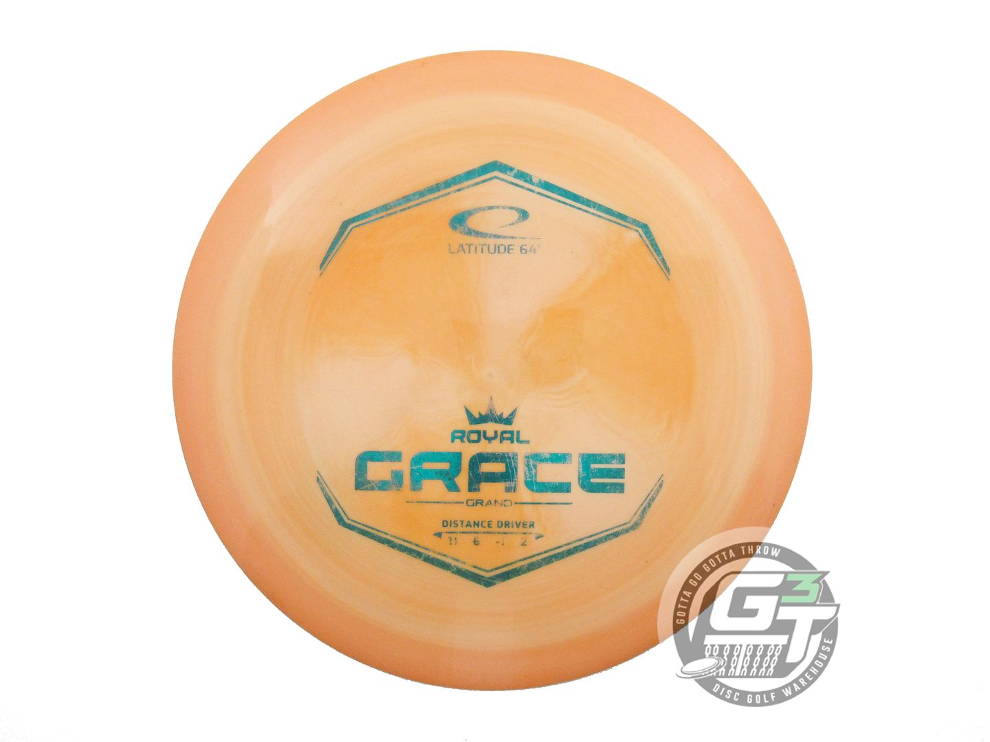 USED Latitude 64 Royal Grand Grace 175g Orange Green Foil Distance Driver Disc
