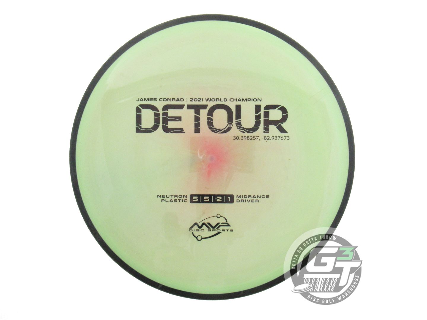 USED MVP Disc Sports [CONRAD] Neutron Detour 174g Lime-Red Midrange Golf Disc