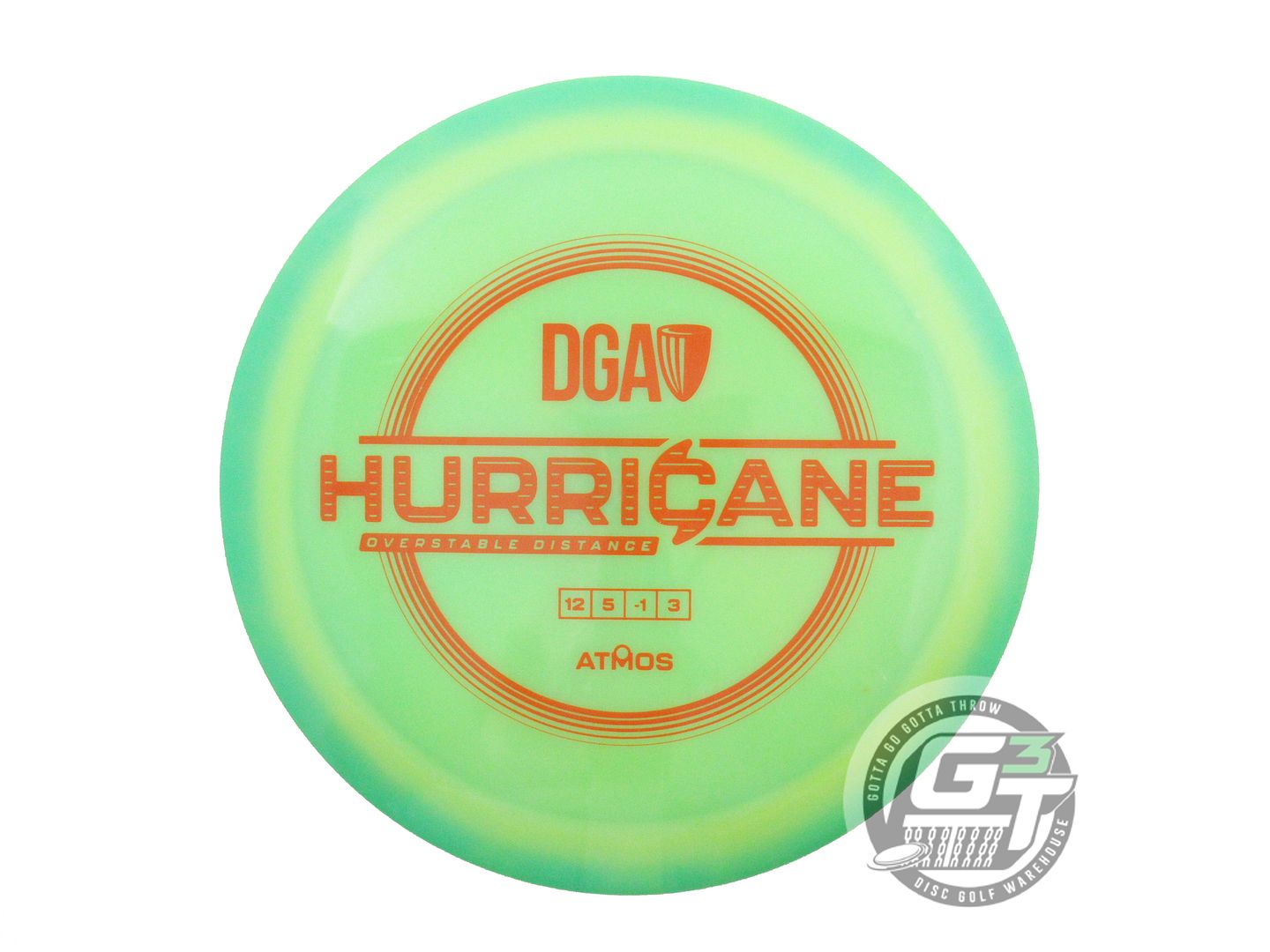 USED DGA Atmos Hurricane 174g Green-Yellow Orange Stamp Distance Driver Disc