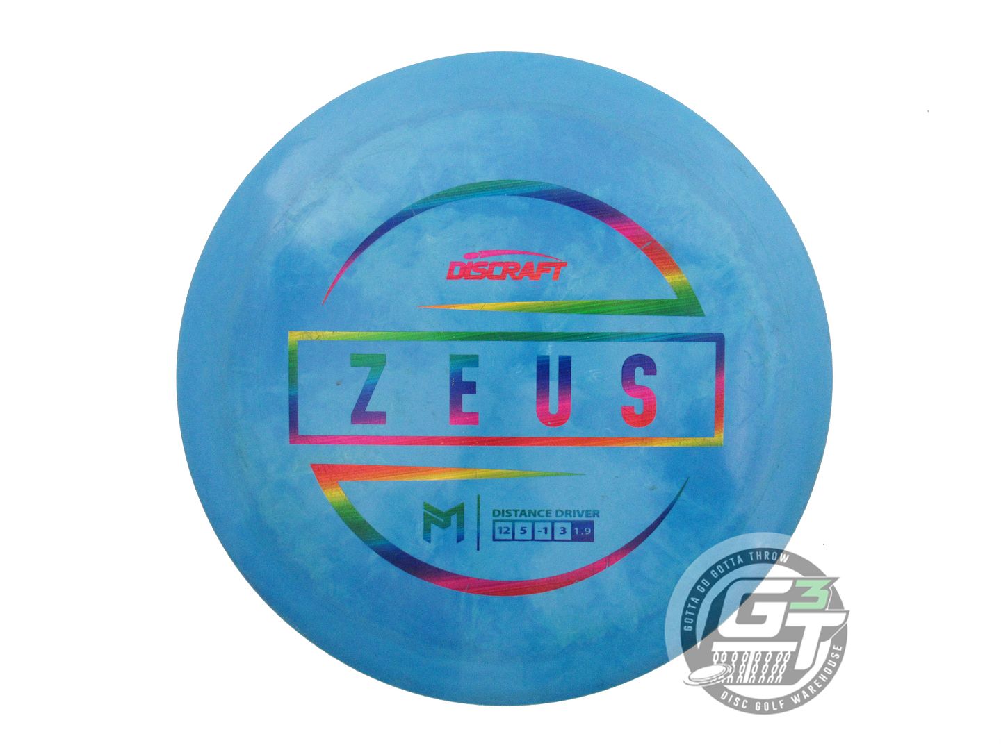 USED Discraft [McBETH] ESP Zeus 174g Blue Rainbow Laser Foil Driver Golf Disc