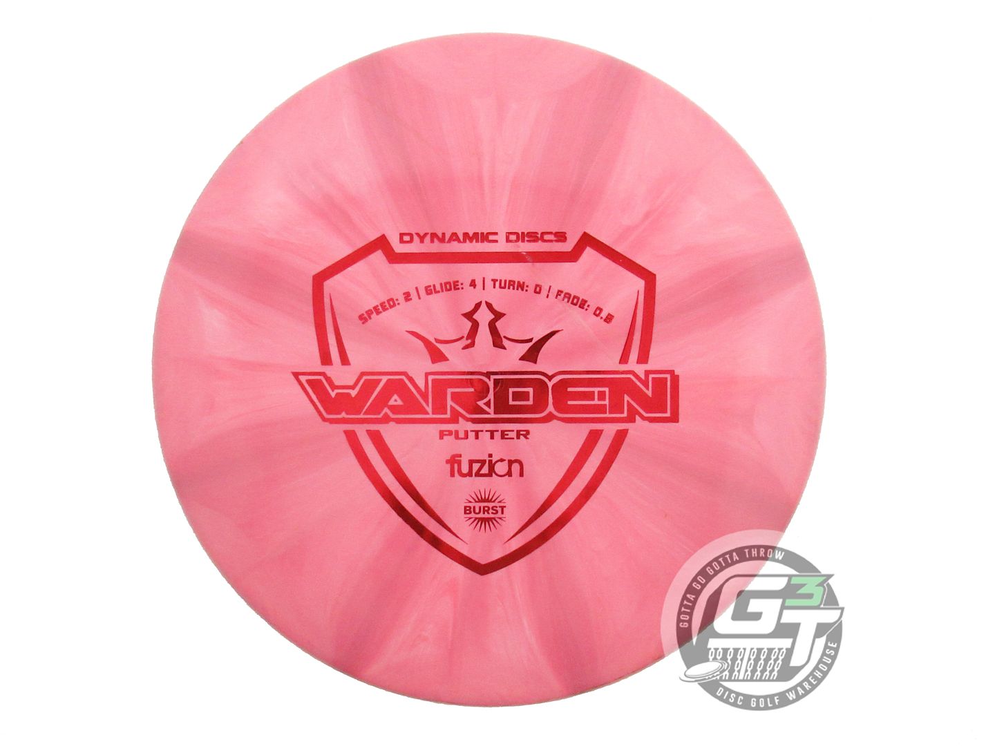 USED Dynamic Discs Fuzion Burst Warden 174g Pink Red Foil Putter Golf Disc