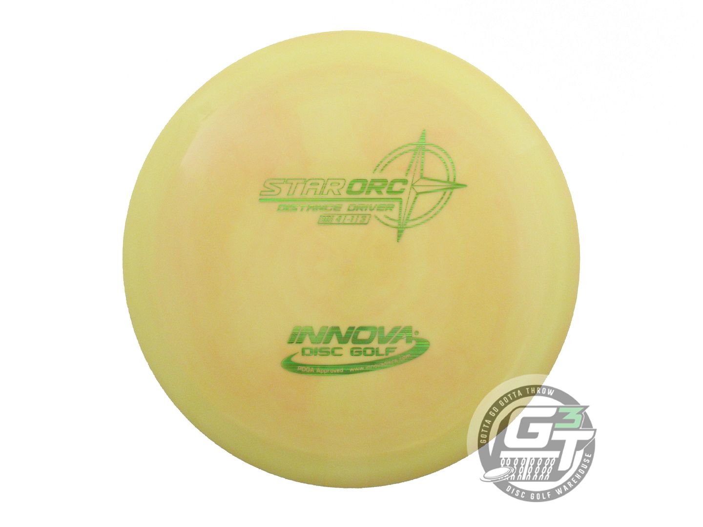 USED Innova Star Orc 175g Yellow Lime Laser Foil Distance Driver Golf Disc