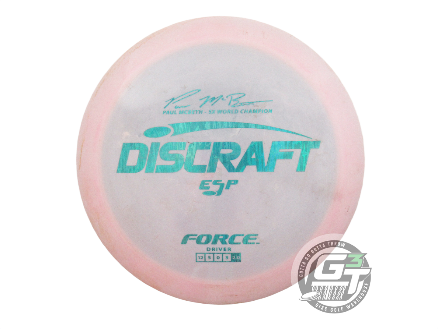 USED Discraft [McBETH] ESP Force 174g Pink-Lilac Teal Foil Distance Driver Disc