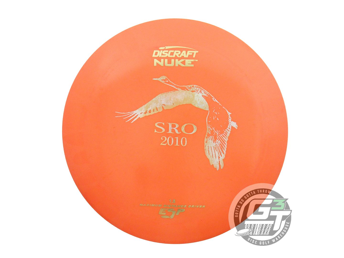 USED Discraft ESP Nuke 174g Orange Gold Foil PFN Distance Driver Golf Disc