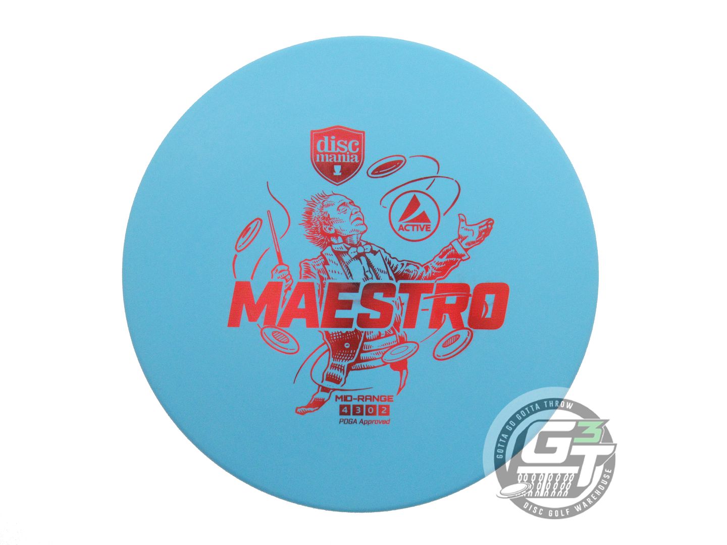 USED DiscMania Active Base Maestro 166g Teal Red Foil Midrange Golf Disc