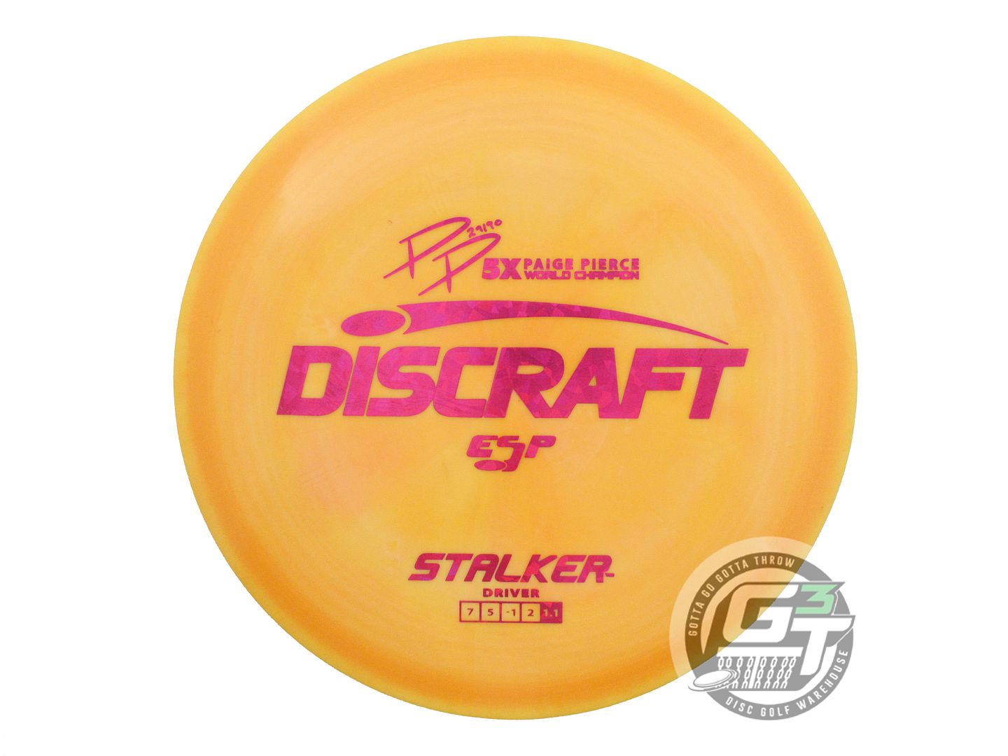 USED Discraft [PIERCE] ESP Stalker 177g Orange Magenta Shatter Driver Golf Disc