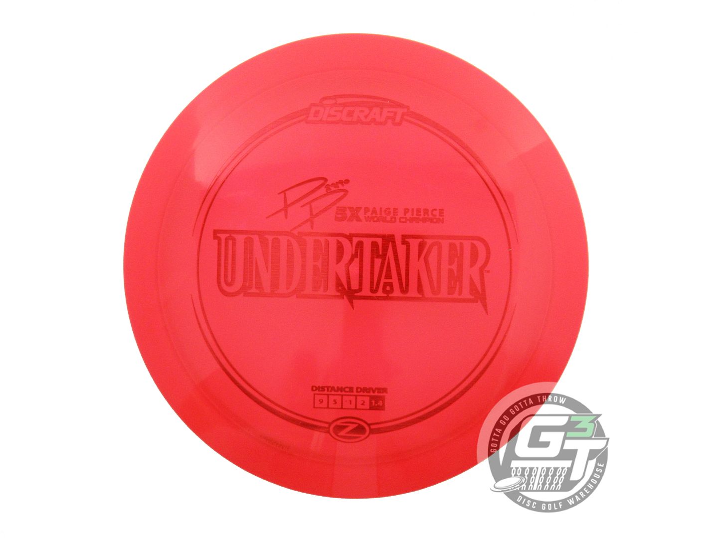 NOS Discraft [PIERCE] Z Undertaker 174g Red Red Holo Foil Distance Driver Disc