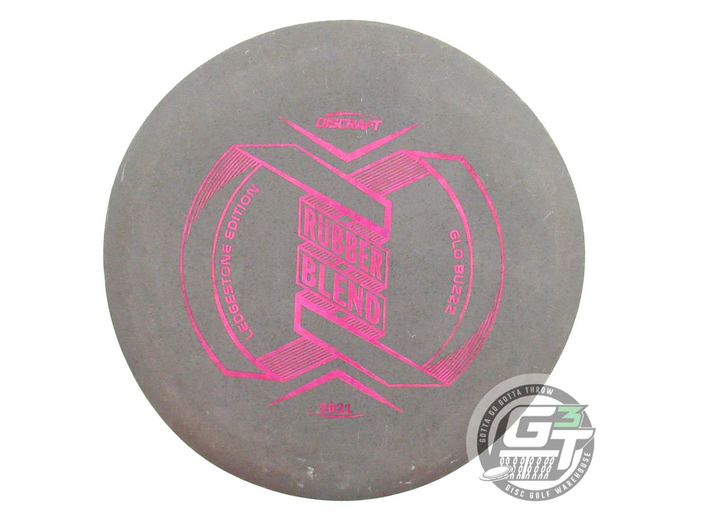 USED Discraft [LEDGESTONE] Rubber Glo Buzzz 172g Gray Midrange Golf Disc