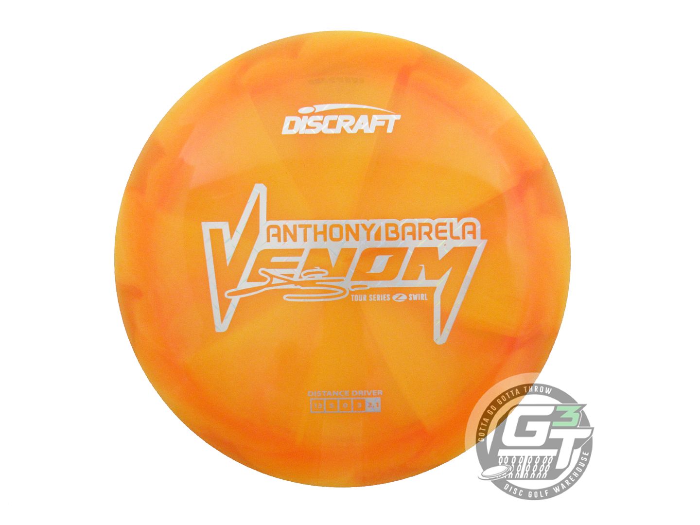 USED Discraft [BARELA] Z Swirl Venom 174g Orange Diamond Plate Foil Driver Disc