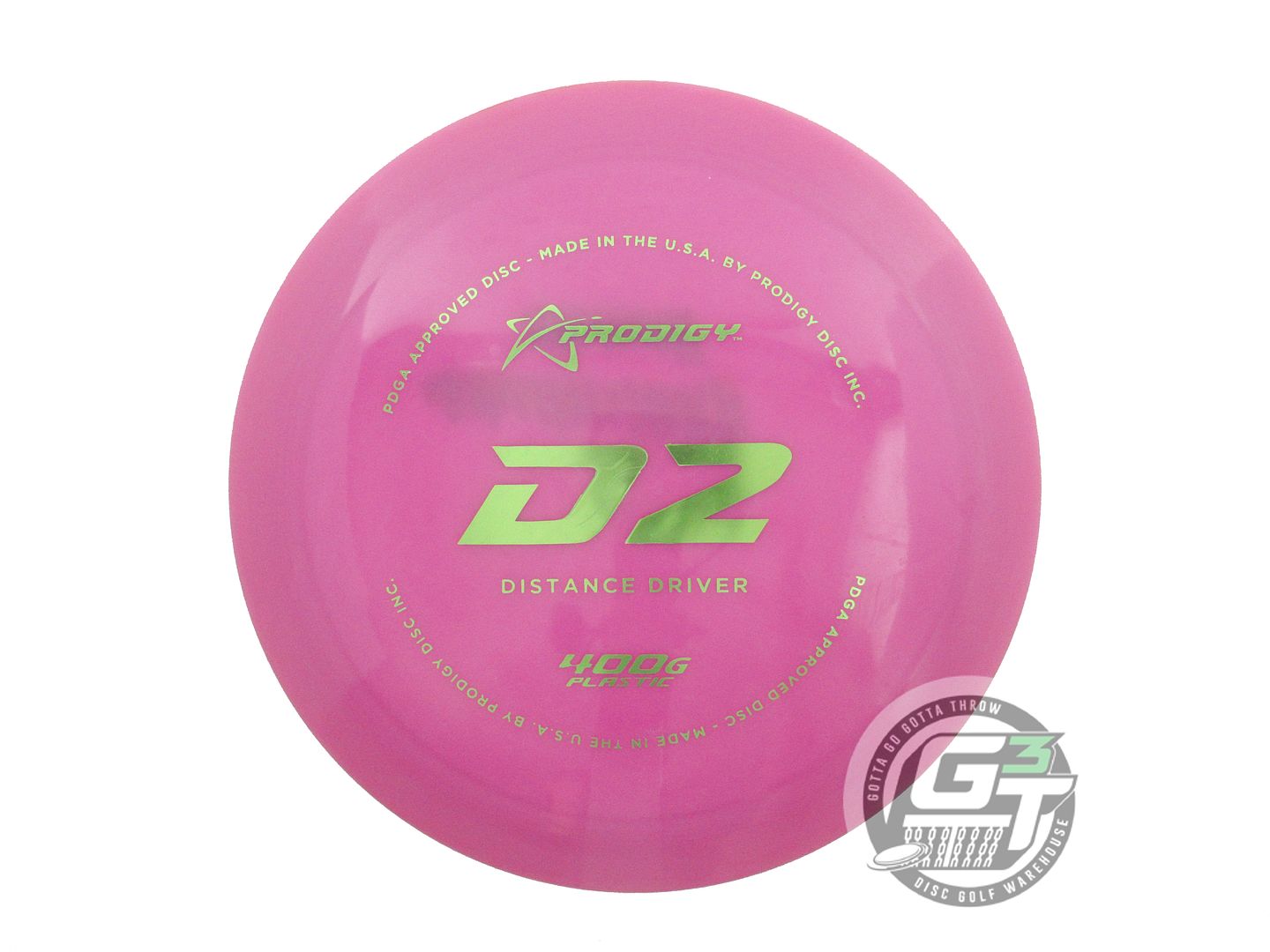 USED Prodigy Discs 400G D2 172g Pink Lime Foil Distance Driver Golf Disc