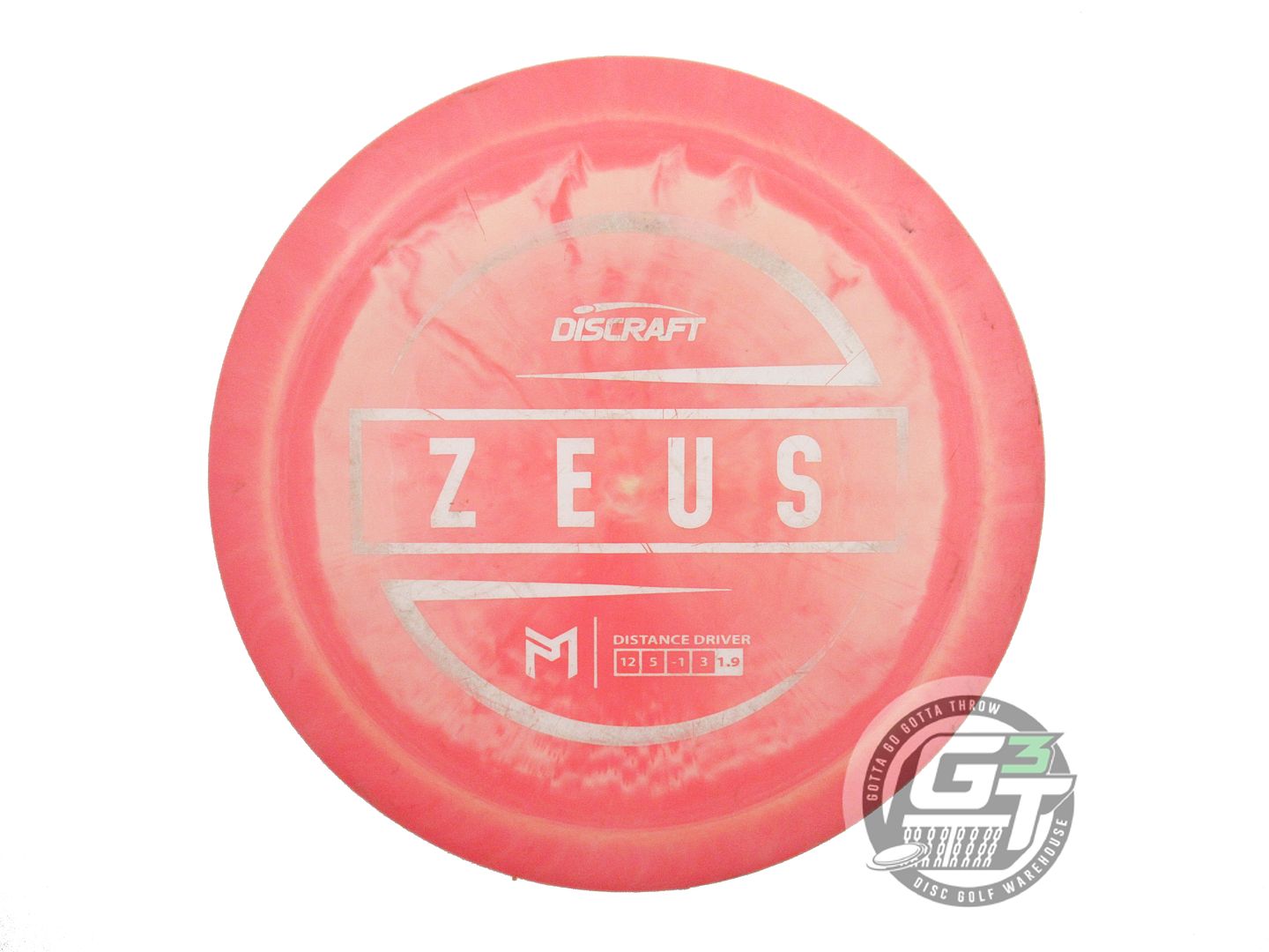 USED Discraft [McBETH] ESP Zeus 175g Pink-Yellow White Stamp Driver Golf Disc