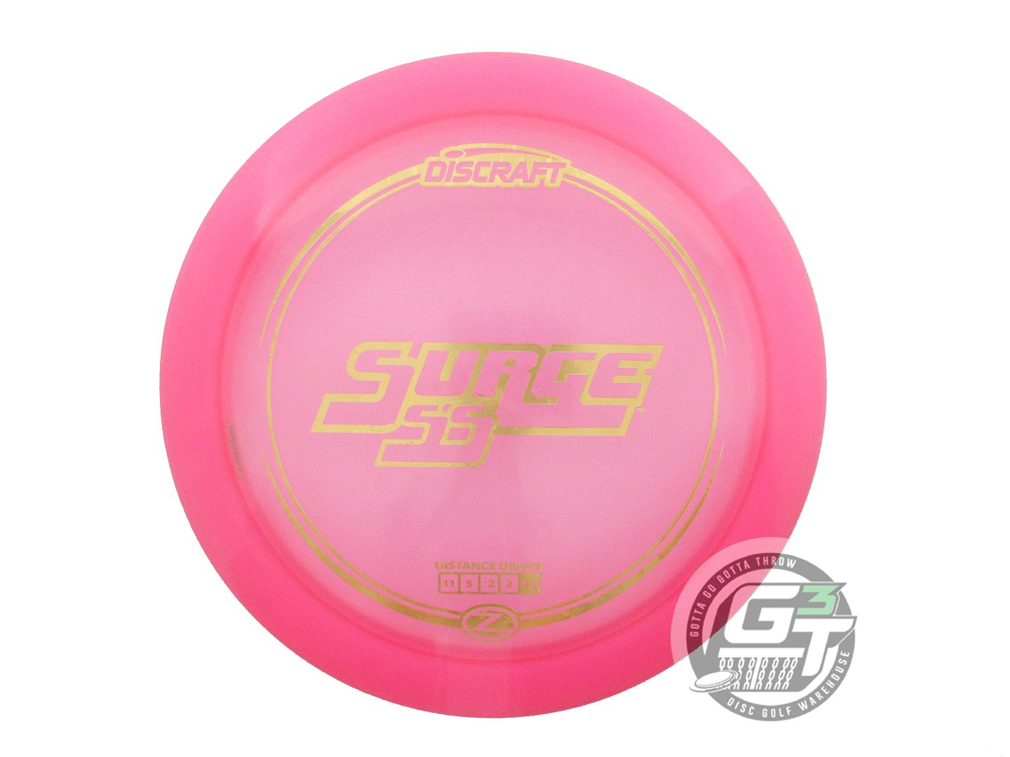 NOS Discraft Z Surge SS 165g Pink Gold Star Foil Distance Driver Golf Disc
