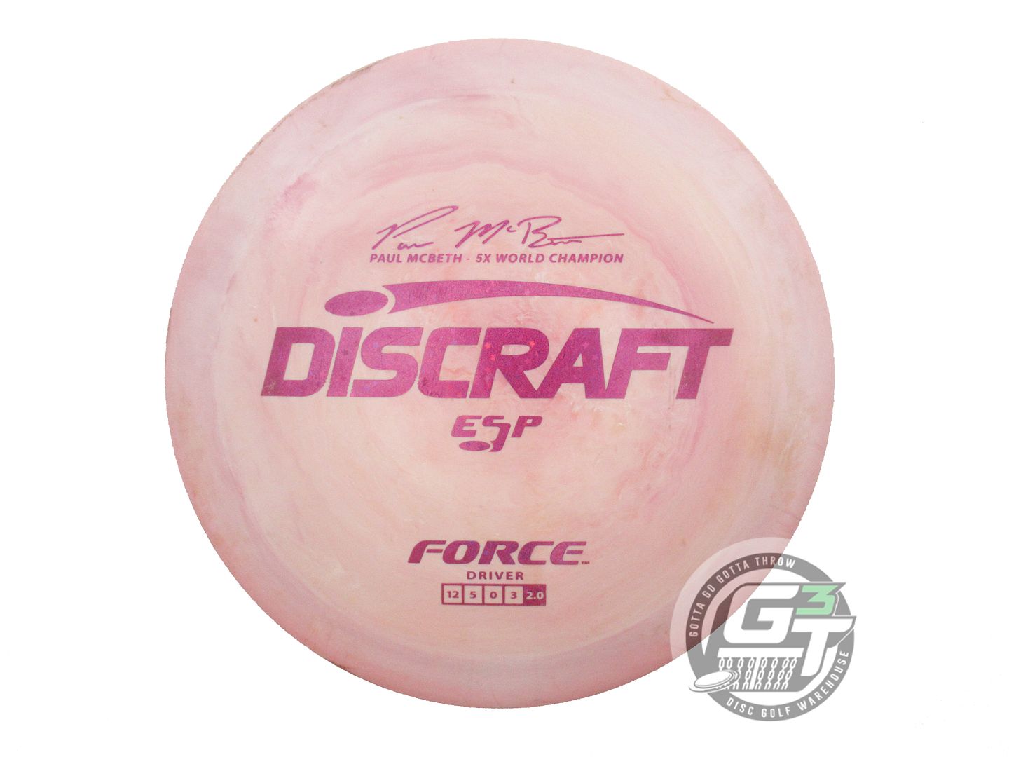USED Discraft [McBETH] ESP Force 175g Pink-Peach Magenta Star Driver Golf Disc