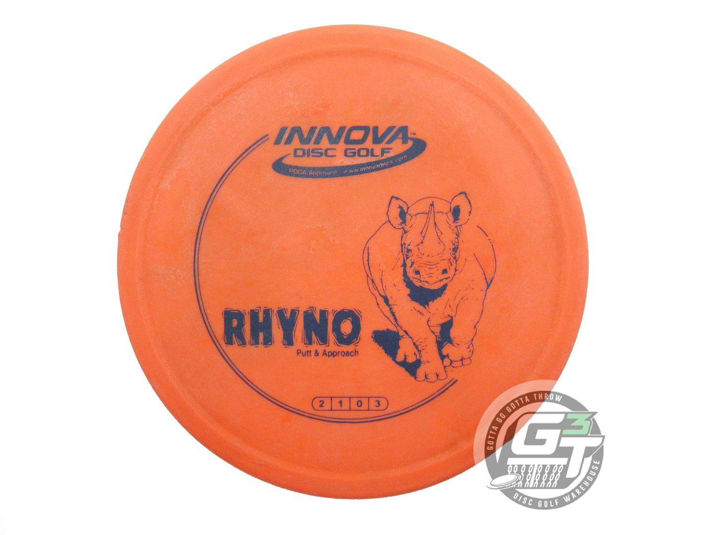 USED Innova DX Rhyno 173g Orange Blue Stamp Putter Golf Disc