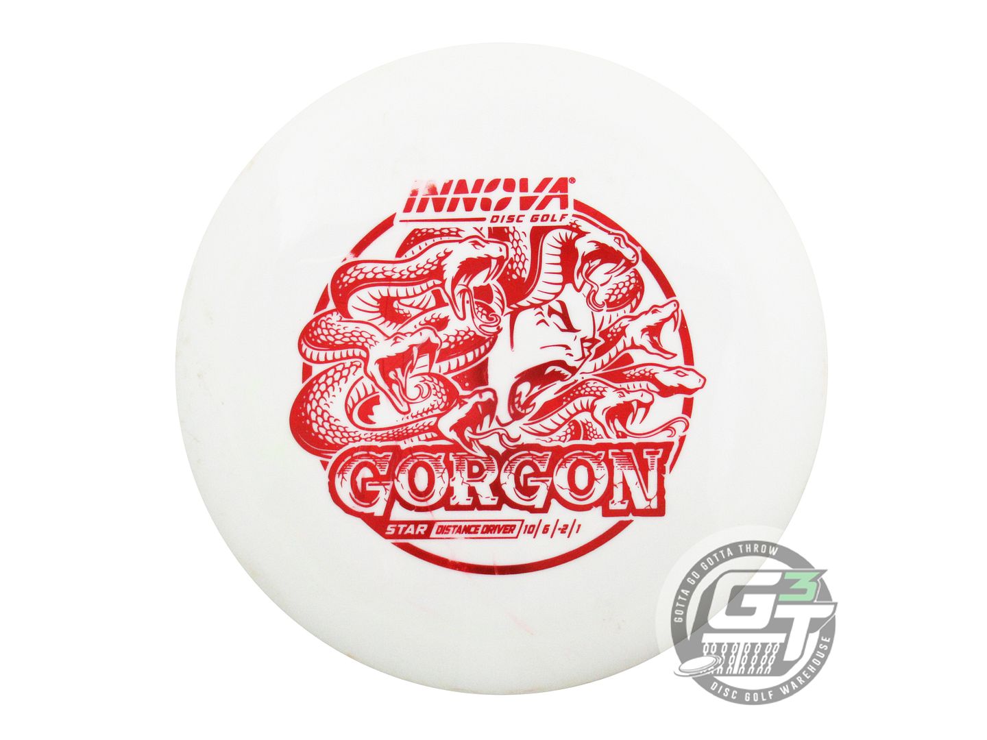 USED Innova Star Gorgon 171g White Red Foil Distance Driver Golf Disc