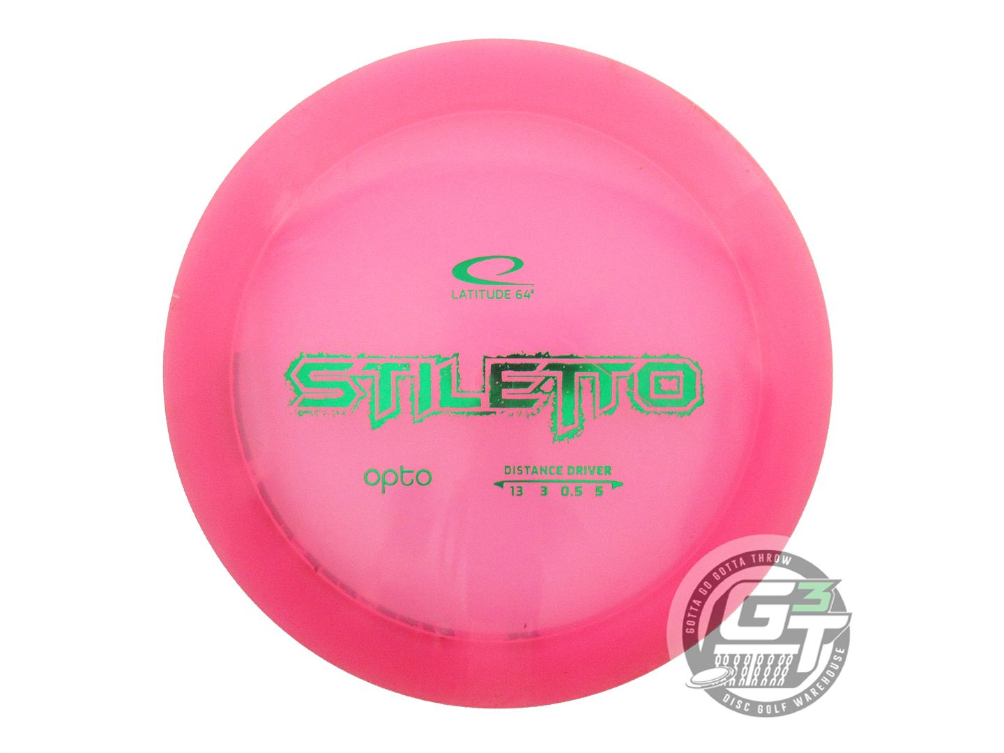 USED Latitude 64 Opto Stiletto 174g Pink Green Foil Distance Driver Golf Disc