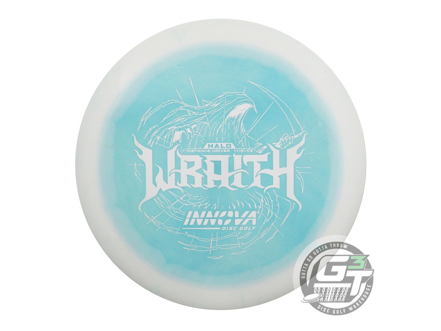 USED Innova Halo Star Wraith 171g White-Sky Blue Distance Driver Golf Disc
