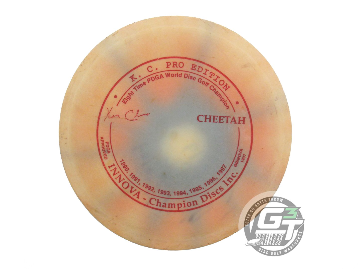 USED Innova I-DYE KC Pro Cheetah 170g Peach Burst OOP Fairway Driver Golf Disc