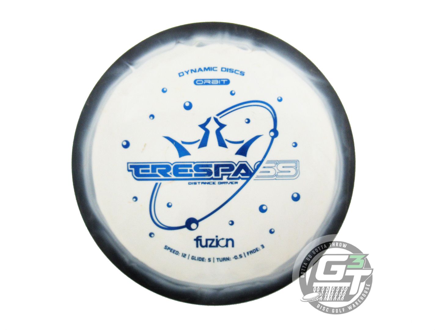 USED Dynamic Discs Fuzion Orbit Trespass 171g Black-White Distance Driver Disc