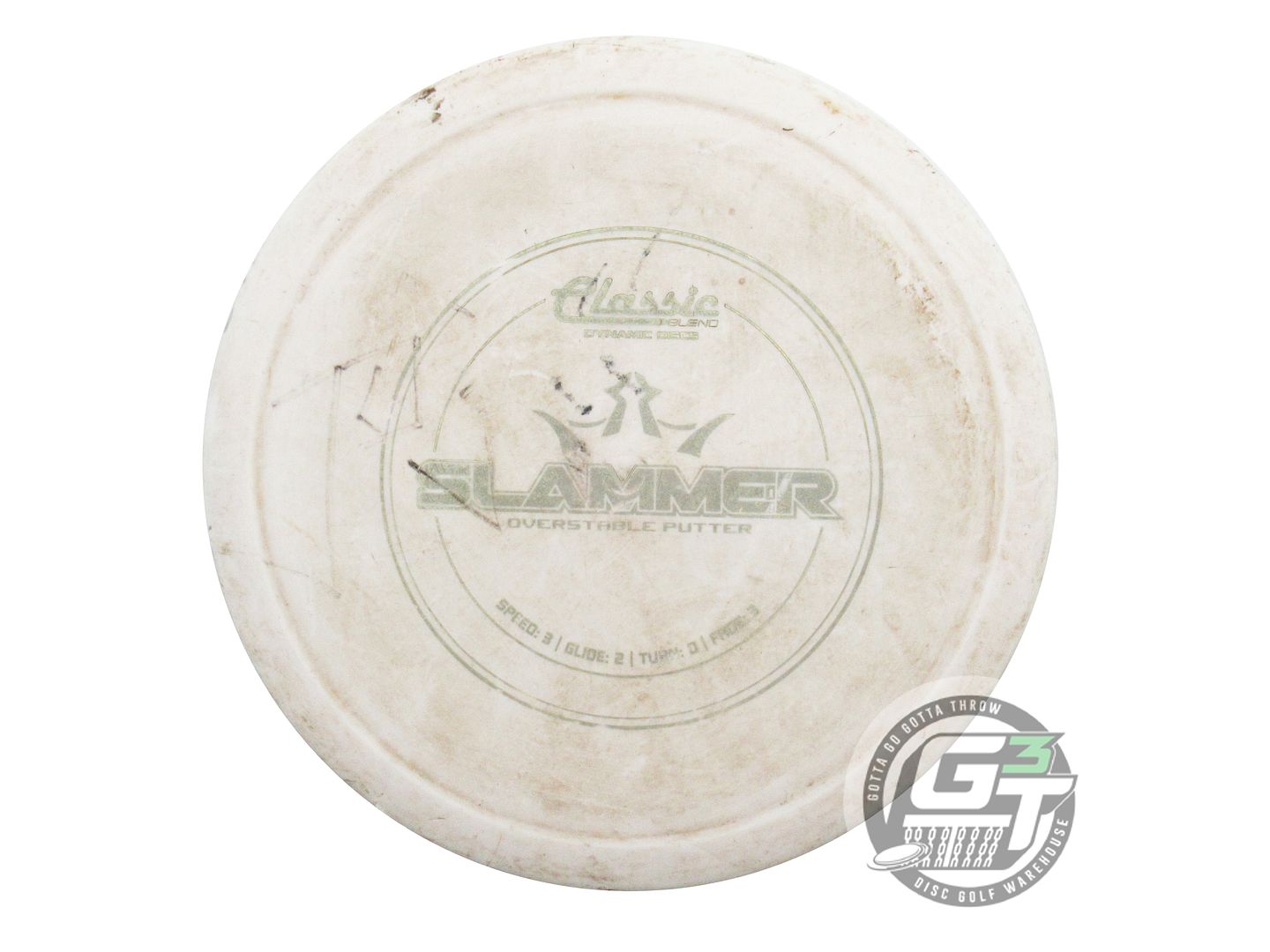 USED Dynamic Discs Classic Blend Slammer 177g White Gold Foil Putter Golf Disc